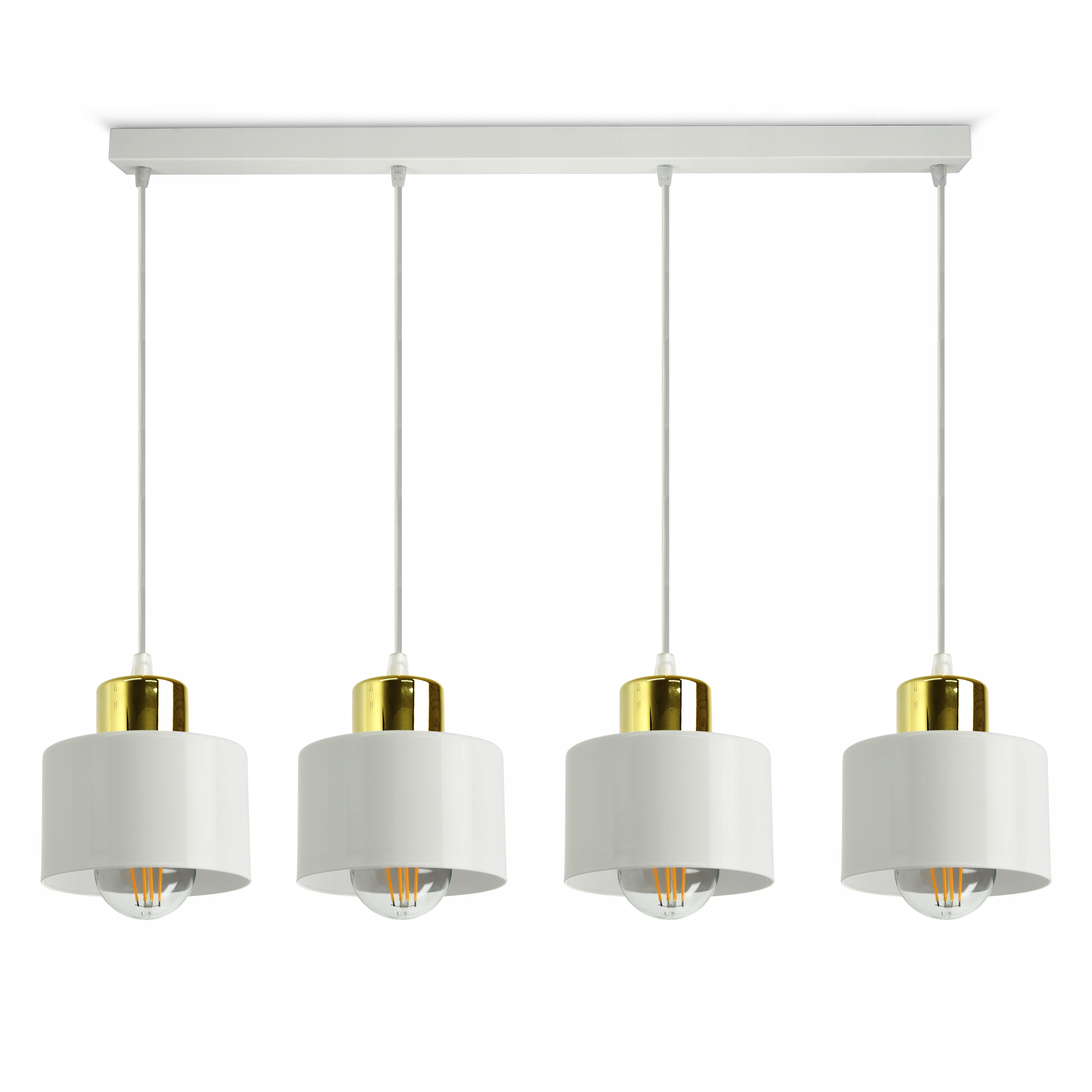 

Lampa Sufitowa Żyrandol Biała Złota Roller BZ4 Led