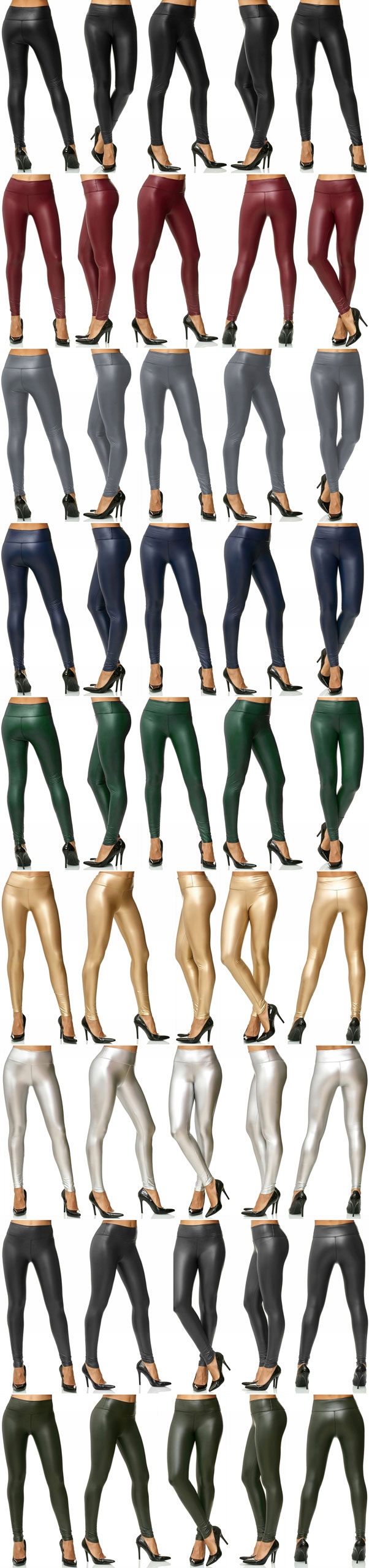 LEGINSY LATEX GETRY SKÓRZANE SPODNIE RURKI LATEKS Długość nogawki od kroku 69 cm