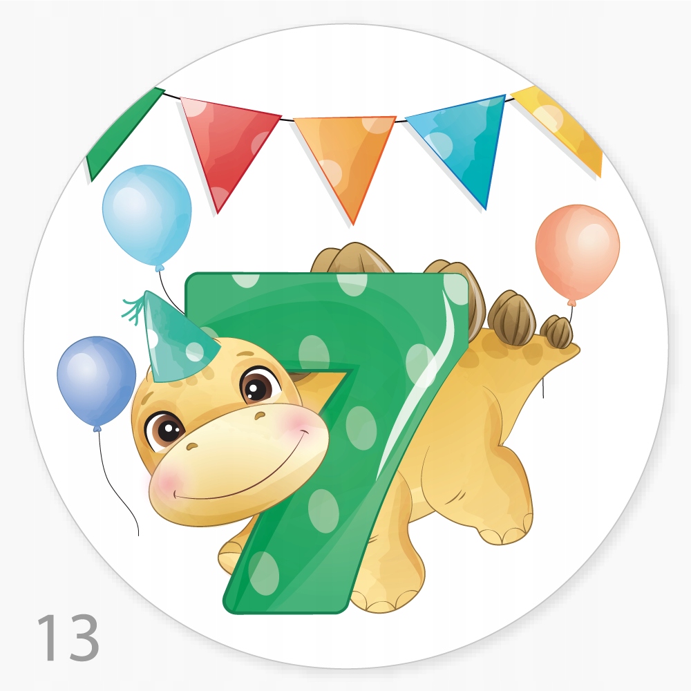 

Naklejki Urodziny 7 Lat Kartka Paczka Bal 48 szt