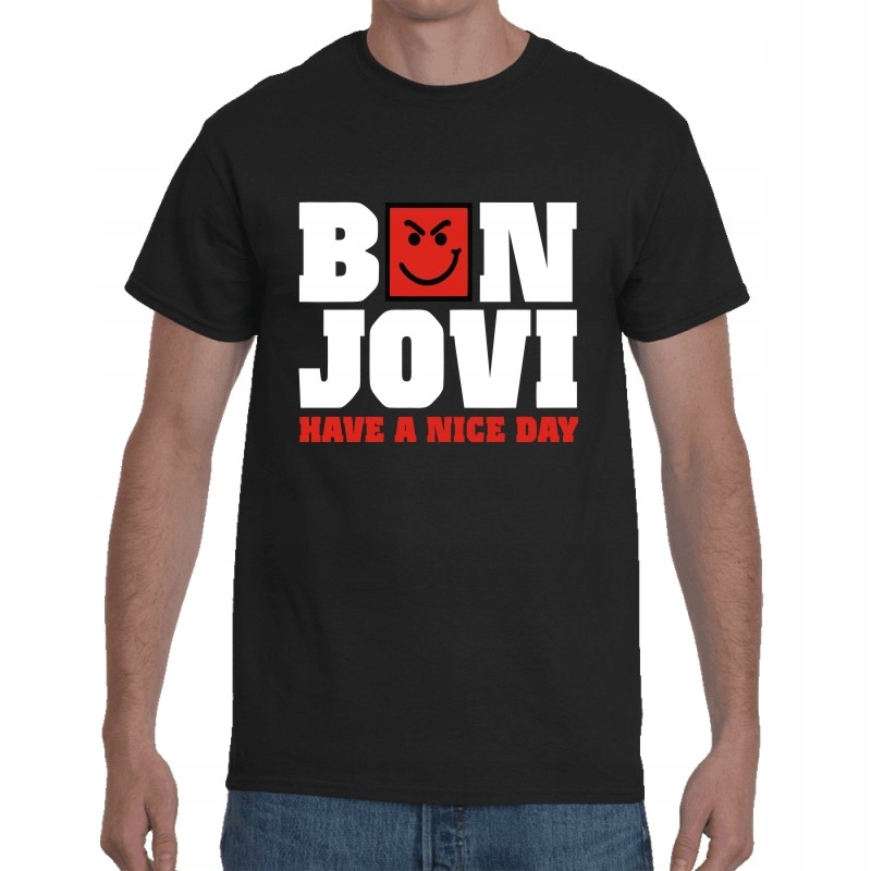 

Koszulka T-shirt Z Wzorami Zespołu Bon Jovi - XL