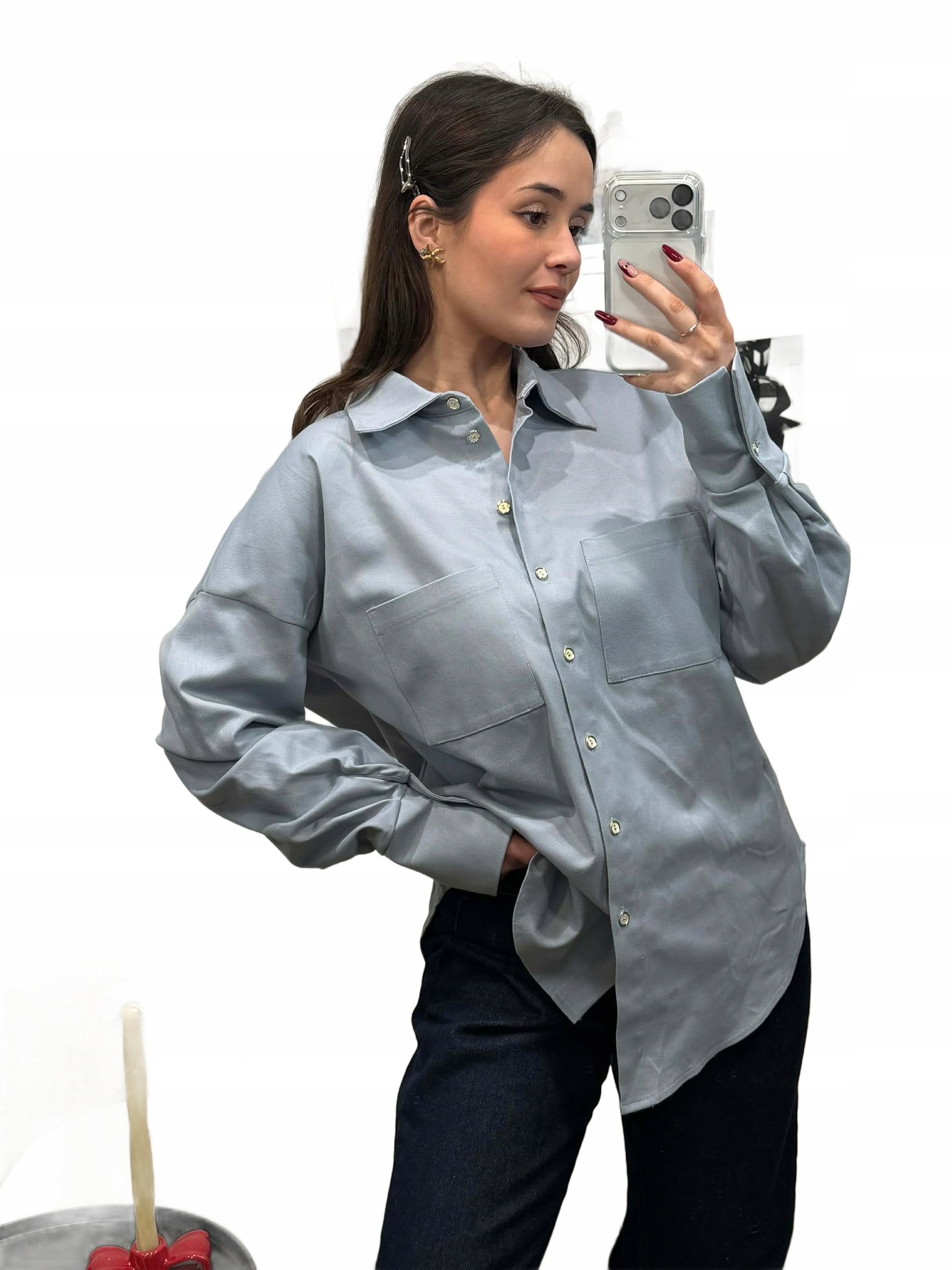 La Milla Oversizová Košile Minimalist Modrá Univerzální