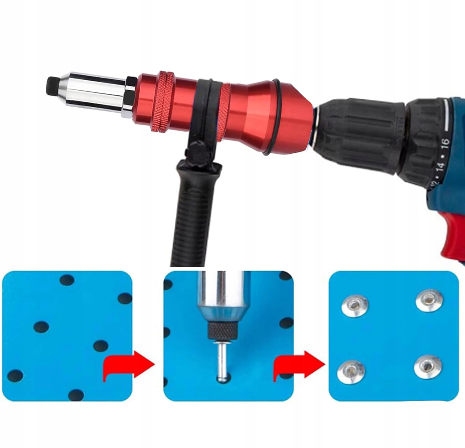 Nitownica Do Nitów Na Wkrętarkę Adapter Przystawka Marka Smart Tools