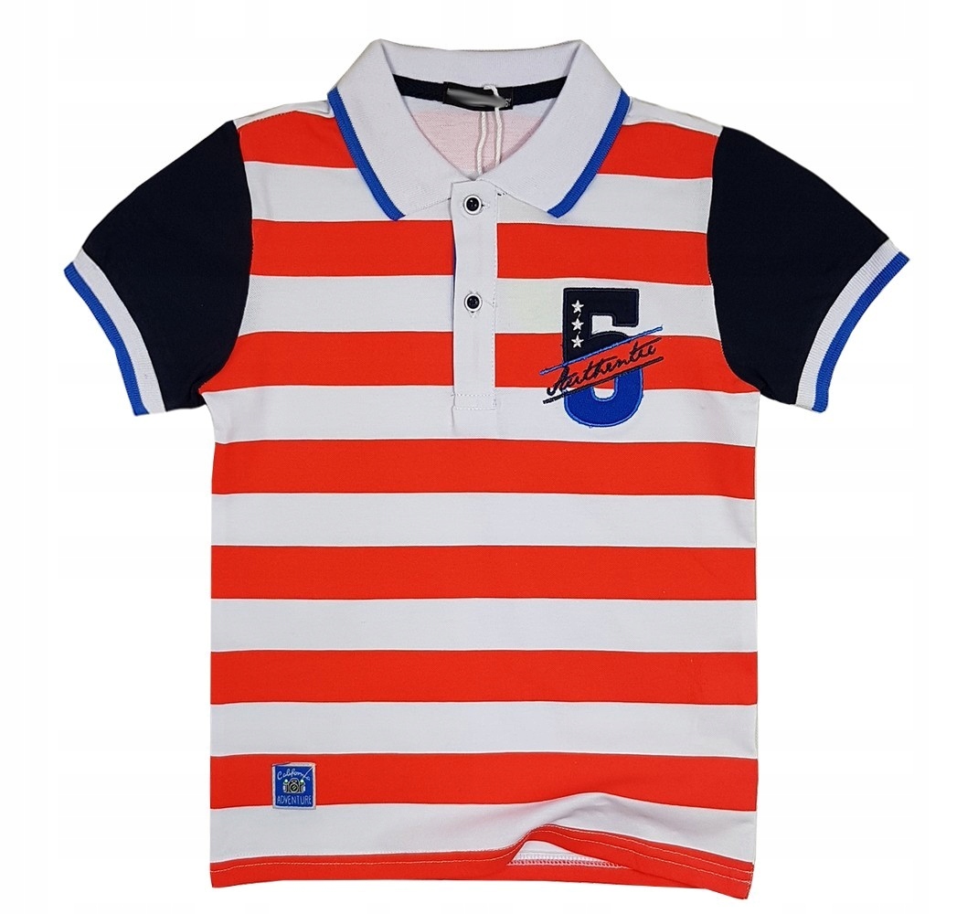 

Bluzka polo Paseczki r 5/6 110/116 cm Red