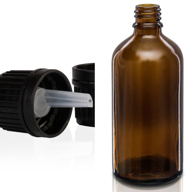 

Butelka szklana 100ml z kroplomierzem czarnym (p)