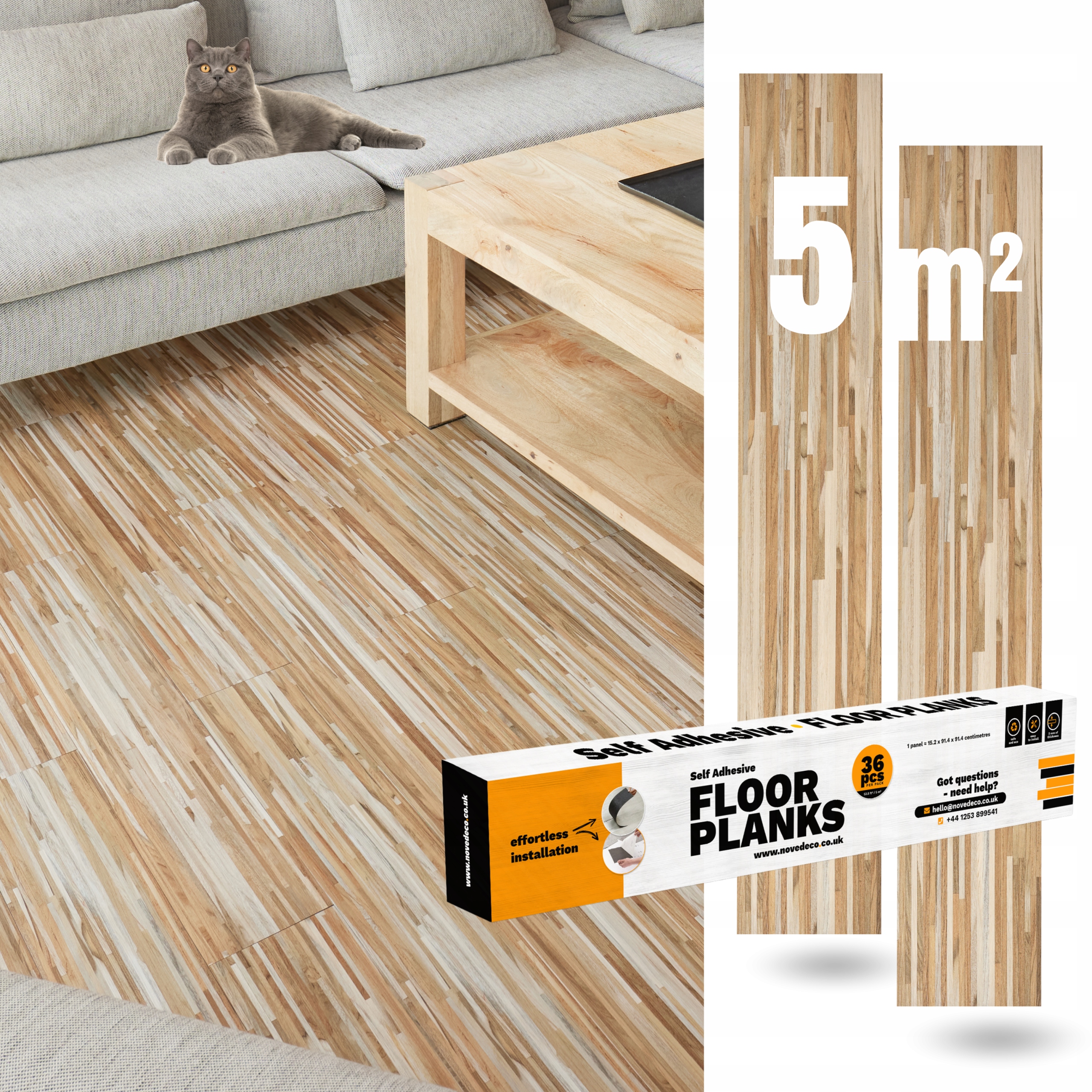 Panele Winylowe Samoprzylepne 5m² SŁONECZNY PARKIET Deski parkiet WODOODP*