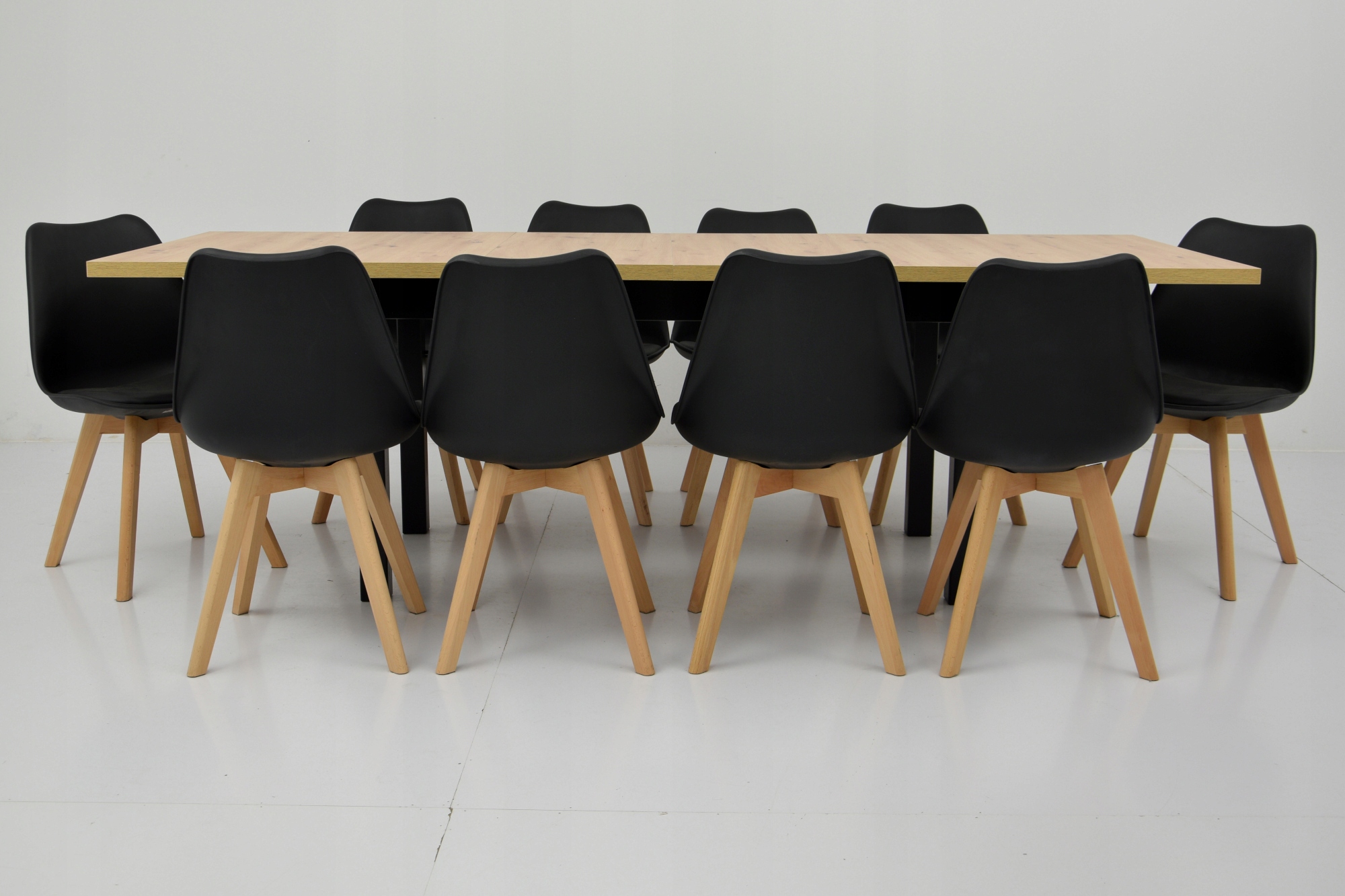 Stół 90x160/ 240 cm i 10 nowoczesnych krzeseł Długość stołu 160 cm