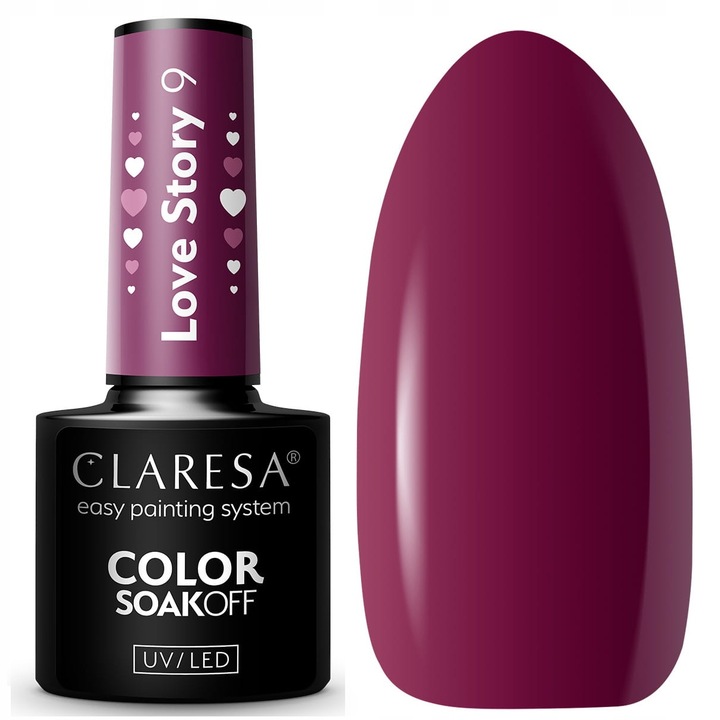 Claresa Lakier Hybrydowy do paznokci LOVE STORY 9 purpurowy fiolet