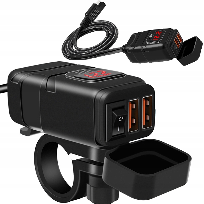 

Ładowarka Motocykl 2x Usb QC3.0 Szybkie Ładowanie