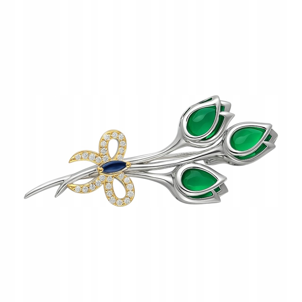 Brož stříbrná Ag 925 Květina se zirkony IM0930925AR_G