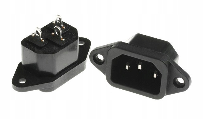 GNIAZDO AC IEC MĘSKIE DO OBUDOWY