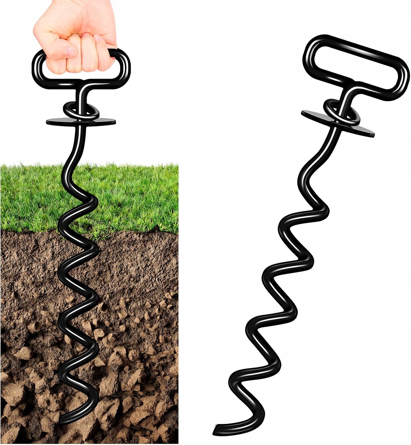 Levně Kotva Kolík Pro Psa Se Spirálovým Uzemňovacím Kolečkem Pro Dvůr