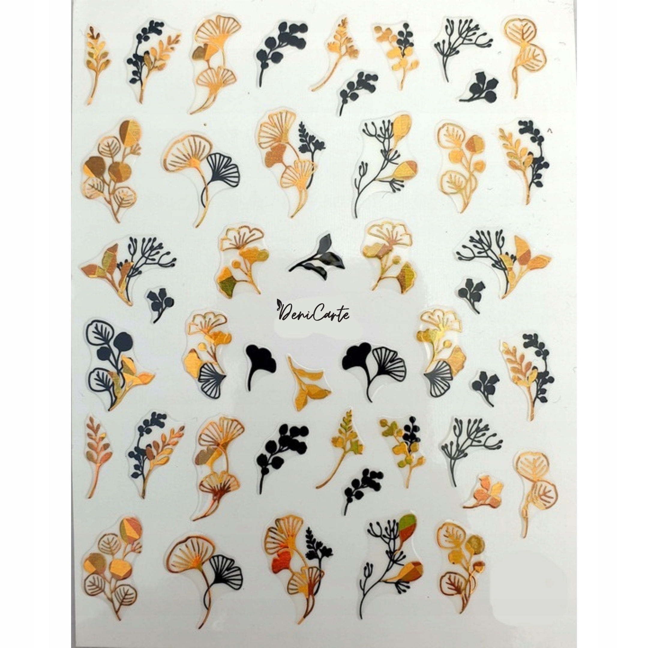 

Naklejki Na Paznokcie Samoprzylepne Złoto Czarne