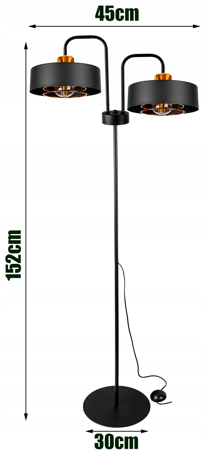 NOWOCZESNA LAMPA STOJĄCA PODŁOGOWA LOFT EDISON LED Długość/wysokość 152 cm
