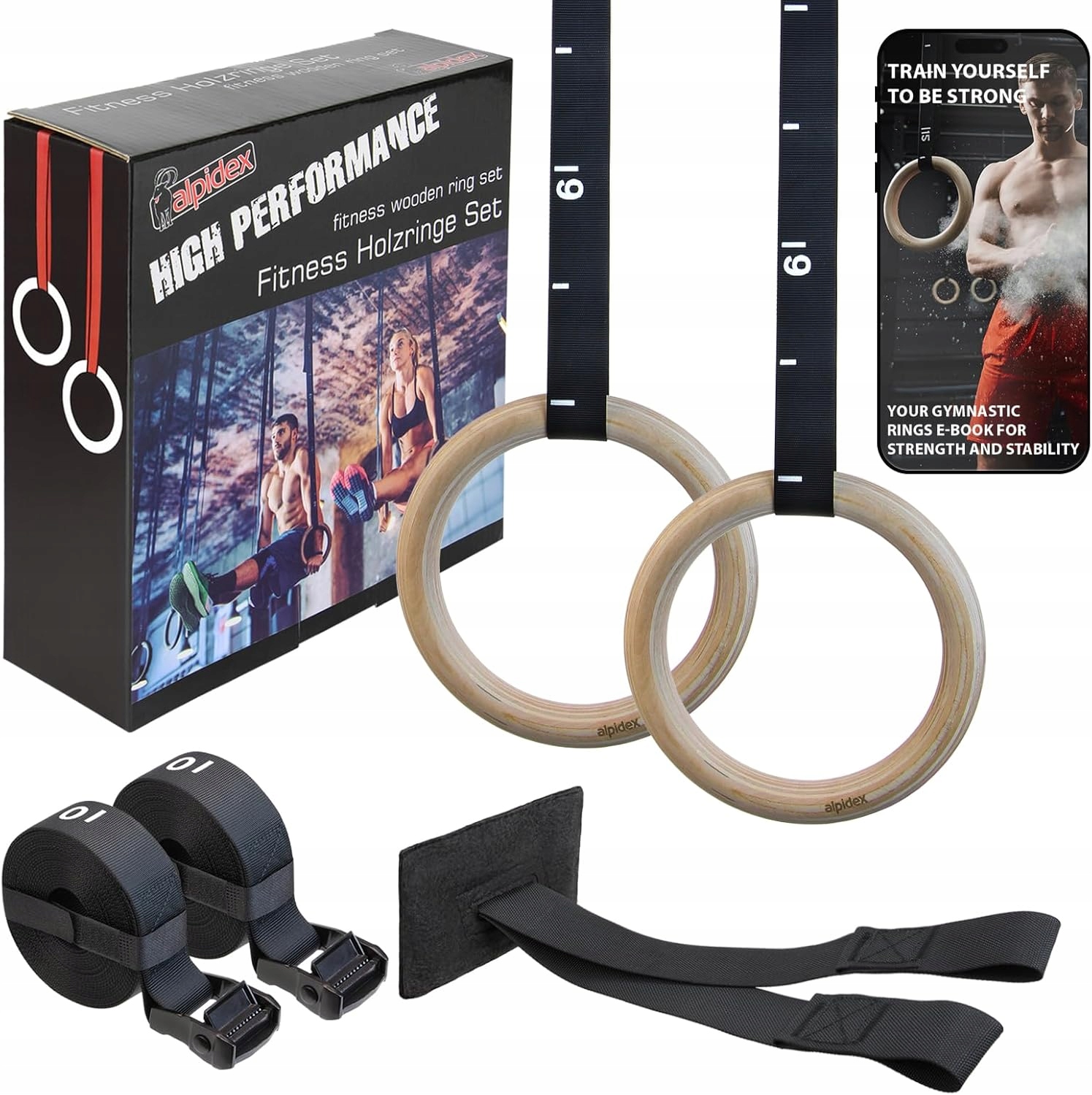 Dřevěné Gymnastické Kroužky Alpidex Kolečka, Obruče, Kotva Do Dveří