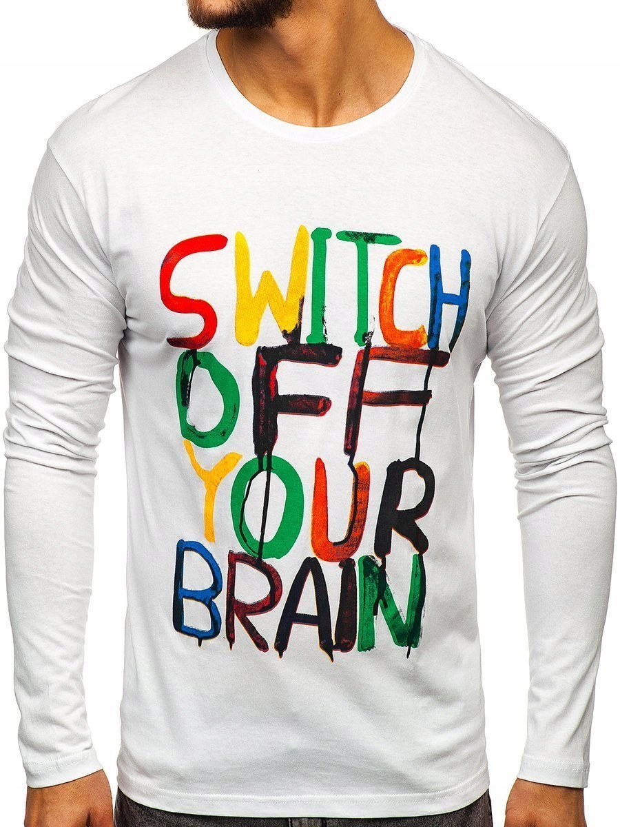 

Longsleeve Męski Z Nadrukiem Biały 1214 Rozmiar_xl