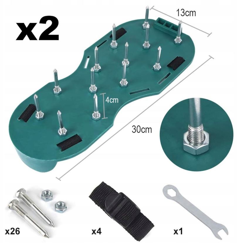 AERATOR WERTYKULATOR DO TRAWNIKÓW NAPOWIETRZANIA KOLCE BUTY NAKŁADKI TRAWY Waga produktu z opakowaniem jednostkowym 0.9 kg