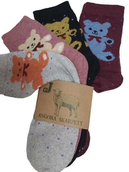 

4 x Skarpetki wełna Angora Cieplutkie 35-38