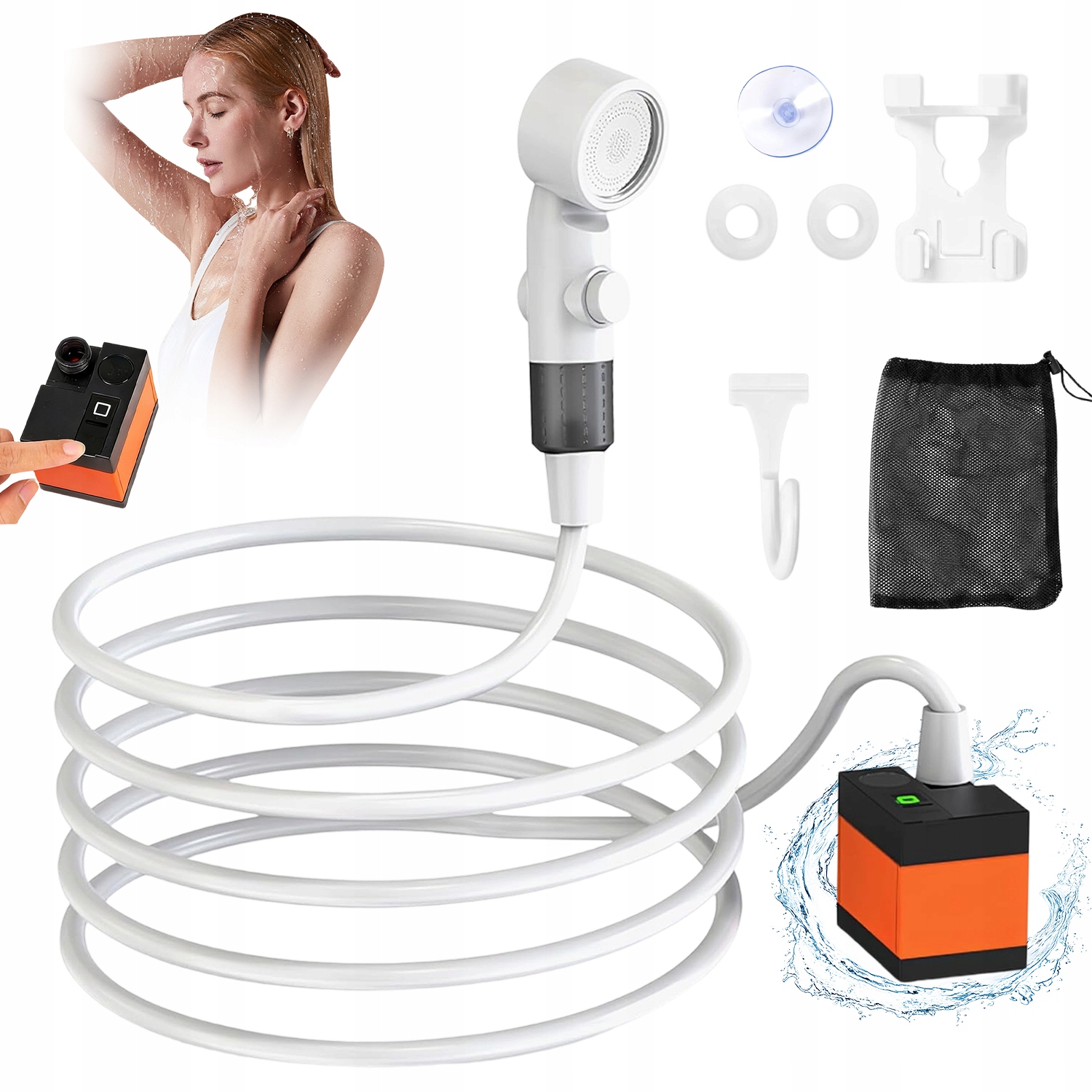 Prysznic Przenośny Turystyczny Kempingowy 3 Tryby Usb Akumulator 5000MAH