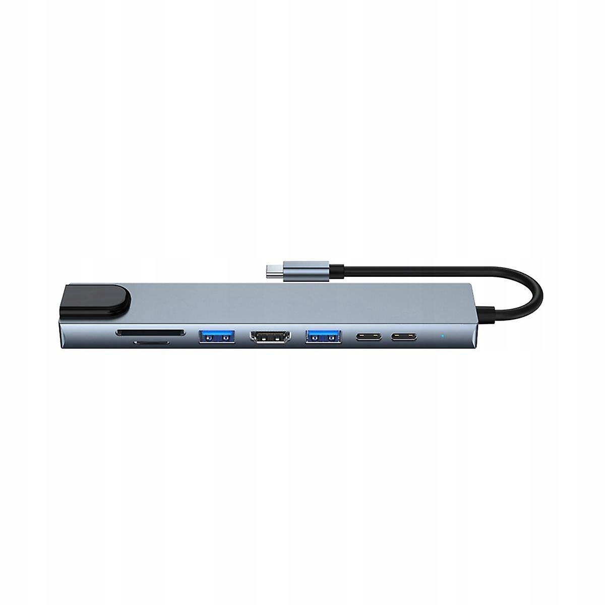 Hub USB C do 4K z RJ45, SD/TF, USB-C Data PD, szybkie ładowanie