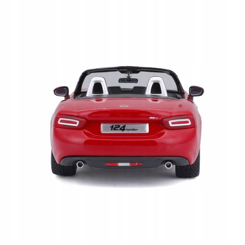 Fiat 124 Spider 1:24 model Bburago 18-21083 Kolor dominujący odcienie czerwieni