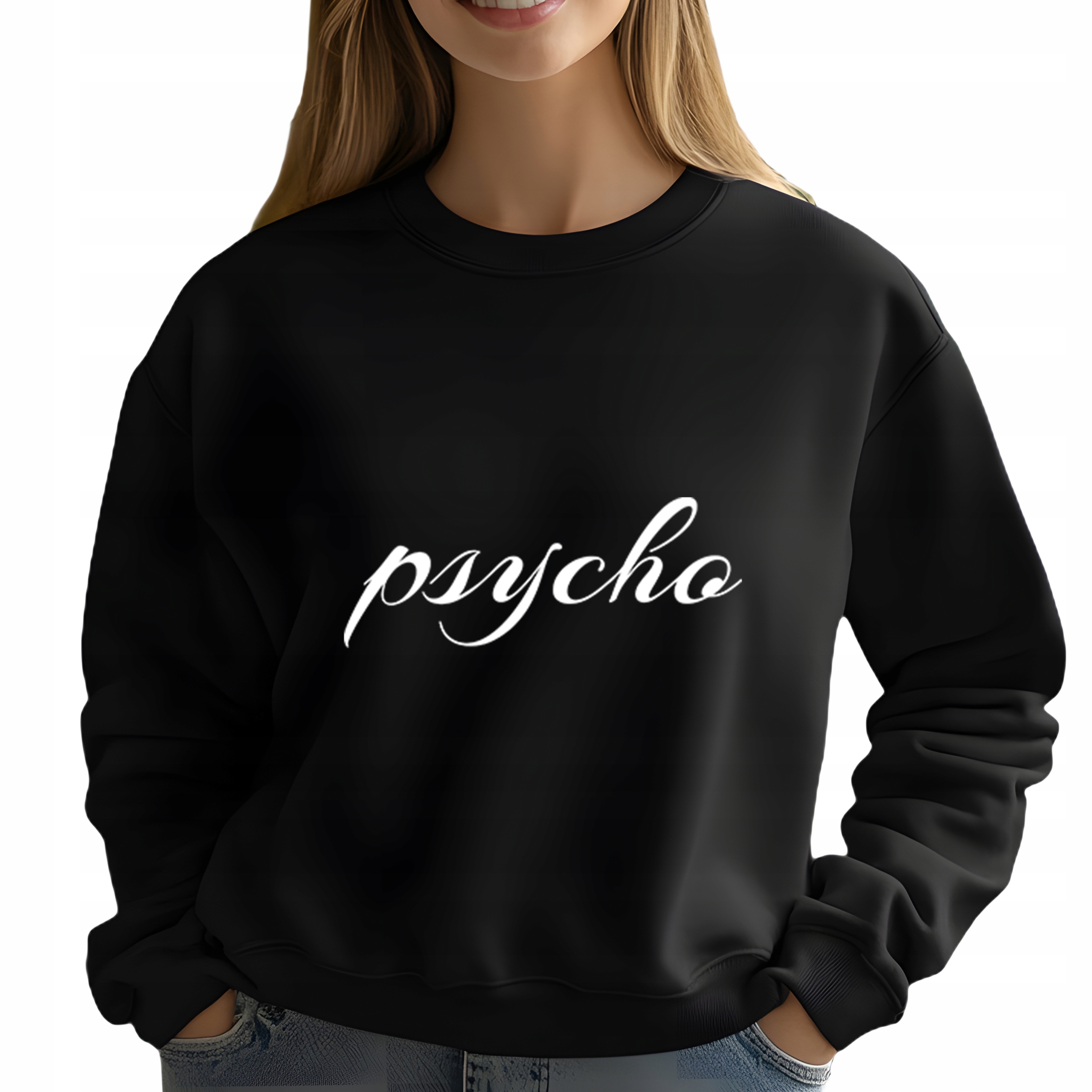 Mikina Černá Bavlněná Teplá Jako Dárek pro kolegyni Psycho Vel M