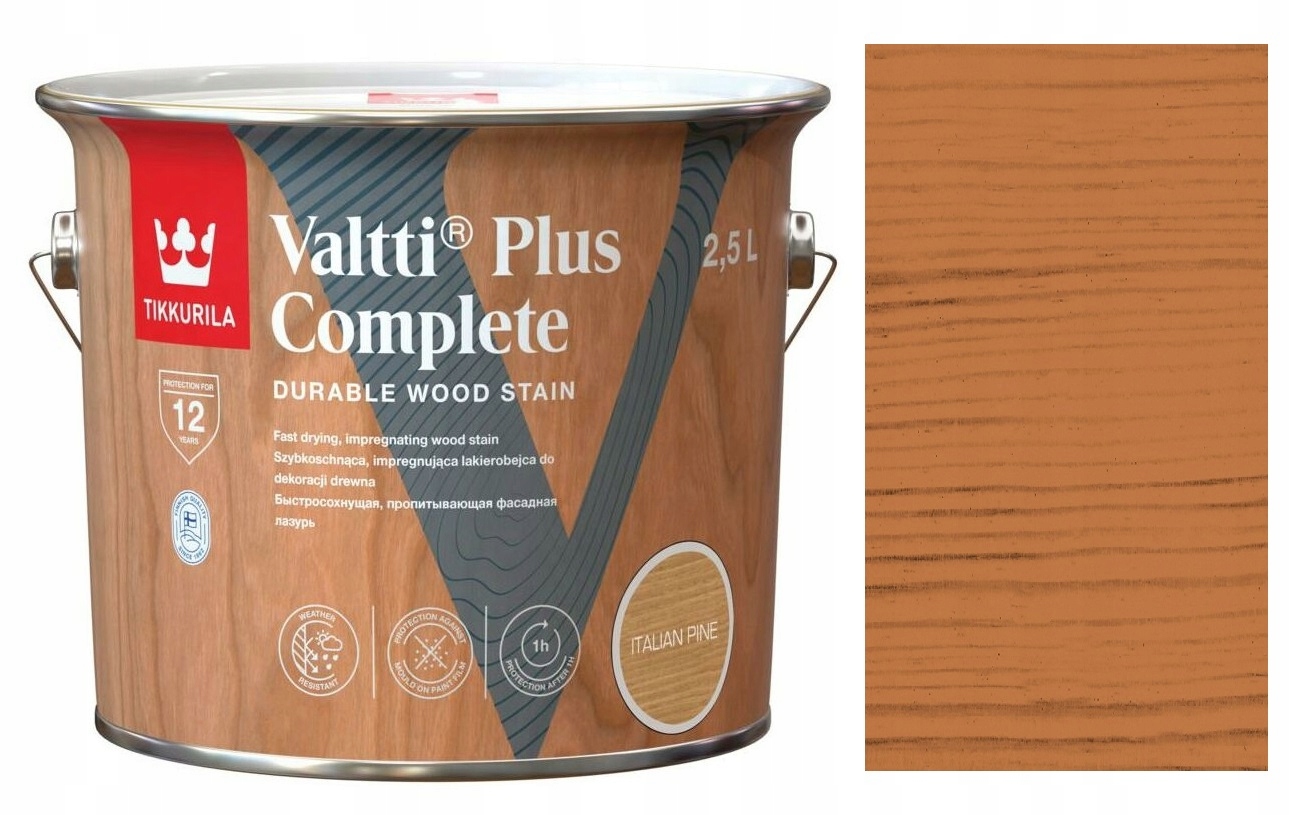 Tikkurila Valtti Plus Complete Lakierobejca Do Drewna 2,5L Italian Pine