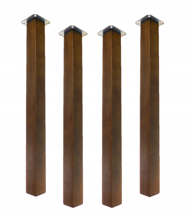 Sada nôh drevená nábytková noha štvorcová 5x5x74 cm orechové upevnenie