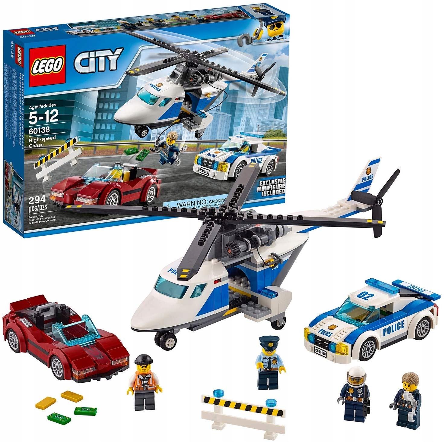 Klocki Lego City Zestaw Szybki pościg Helikopter 60138