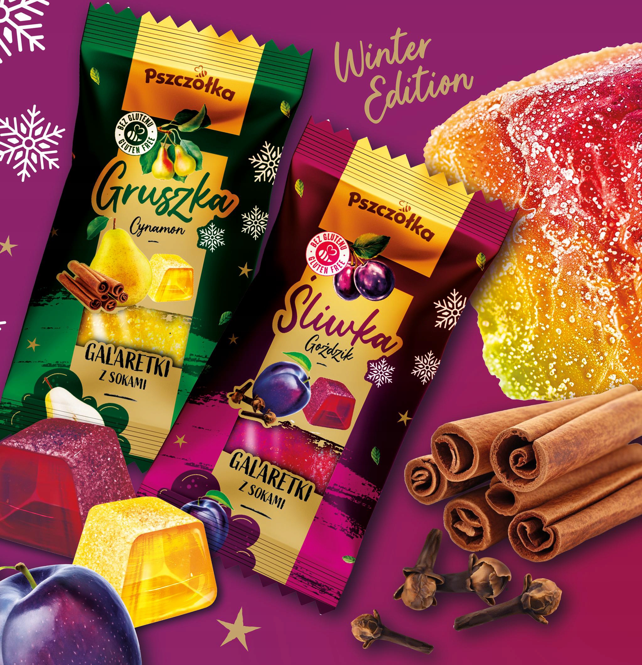 Cukierki Galaretki z sokami Śliwka & Gruszka Pszczółka 1000 g