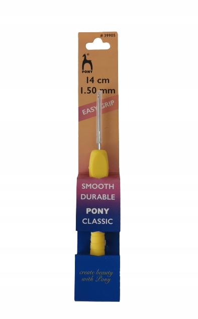 Szydełko 1,5 mm metalowe Easy Grip Pony 14 cm