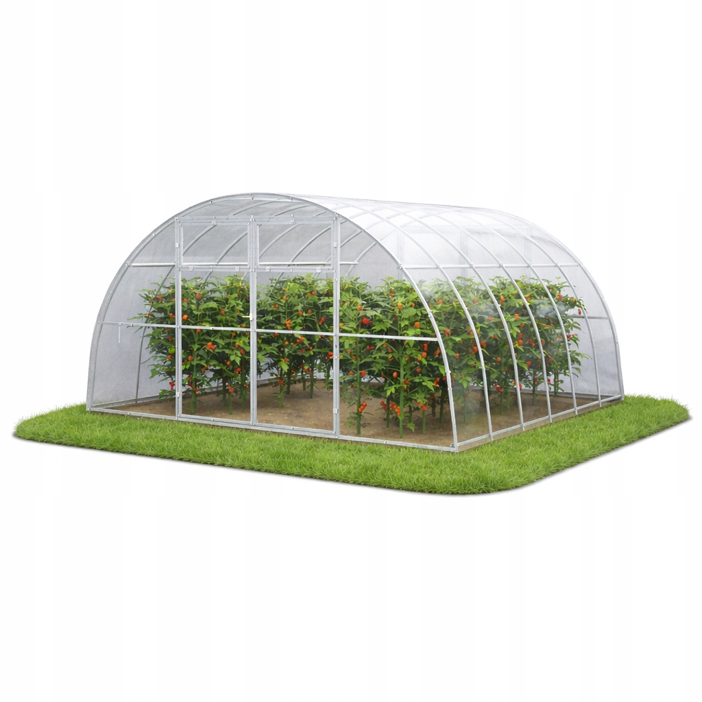 Zahradní skleník z polykarbonátu, tunel 4x4 m, 8 mm, silný, maxi profil 40x20