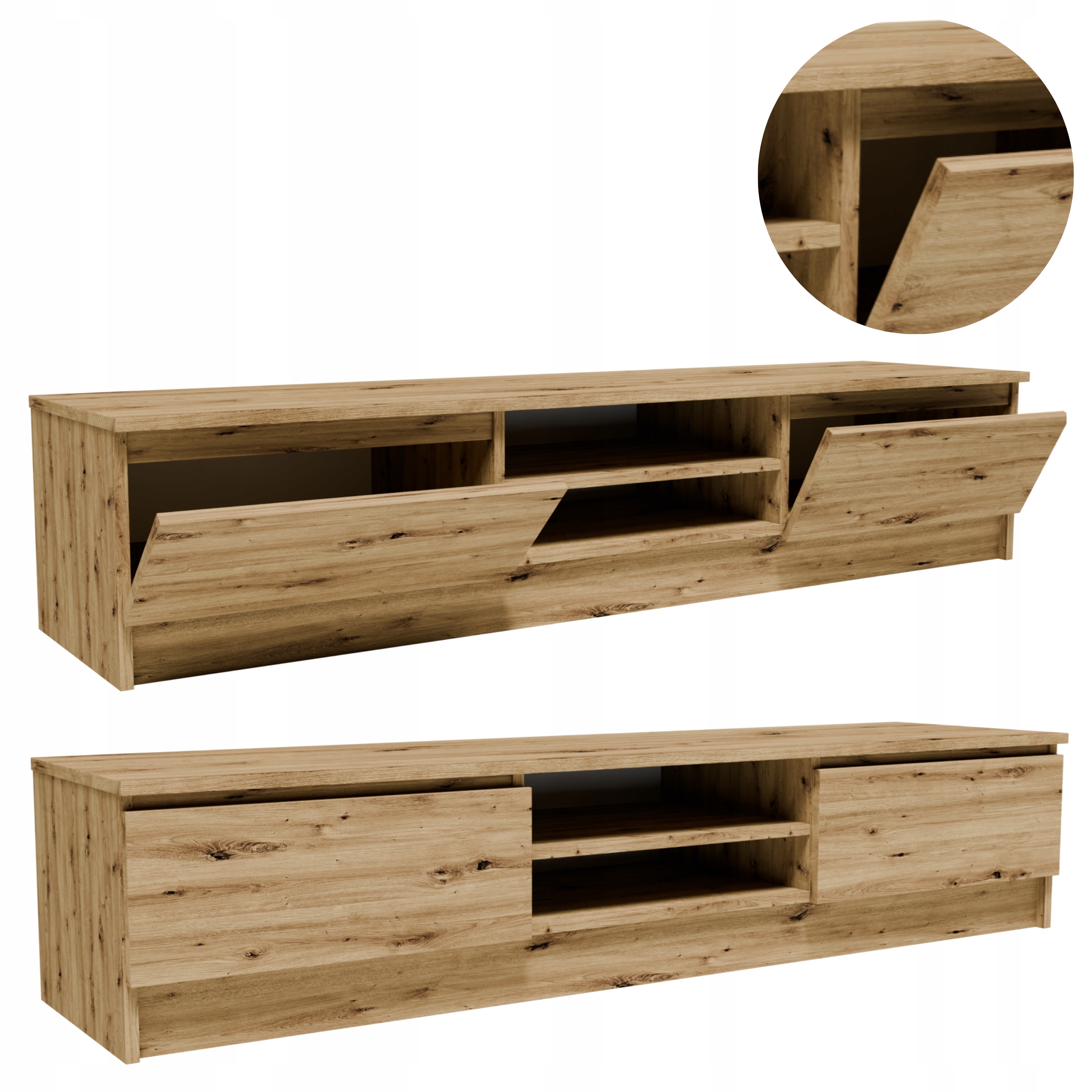 Rtv skříňka 2D1P160ART artisan 160 cm velký stolek pod televizor komoda regál