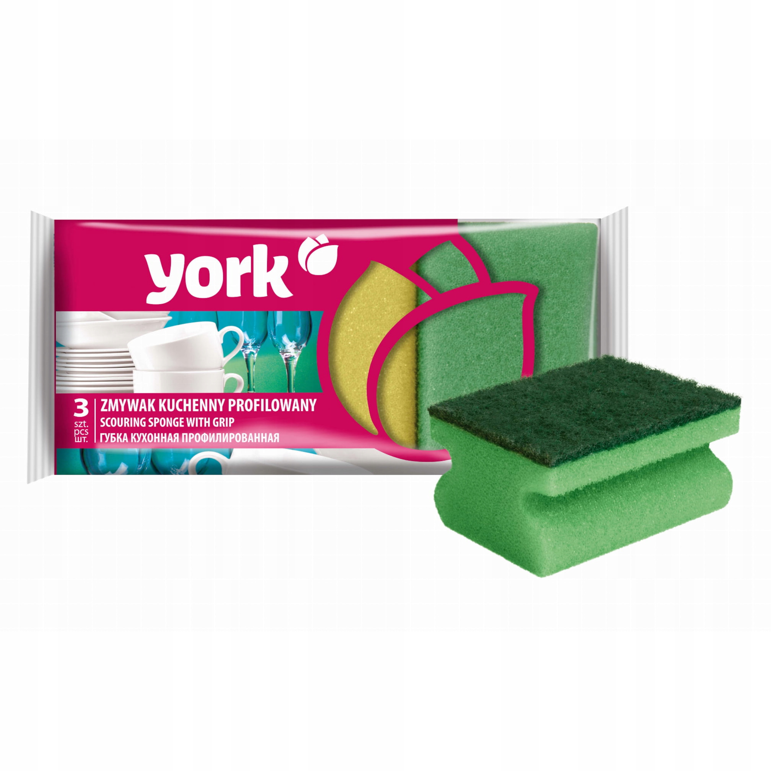 

Zmywak gąbka kuchenna z fibrą profilowana York