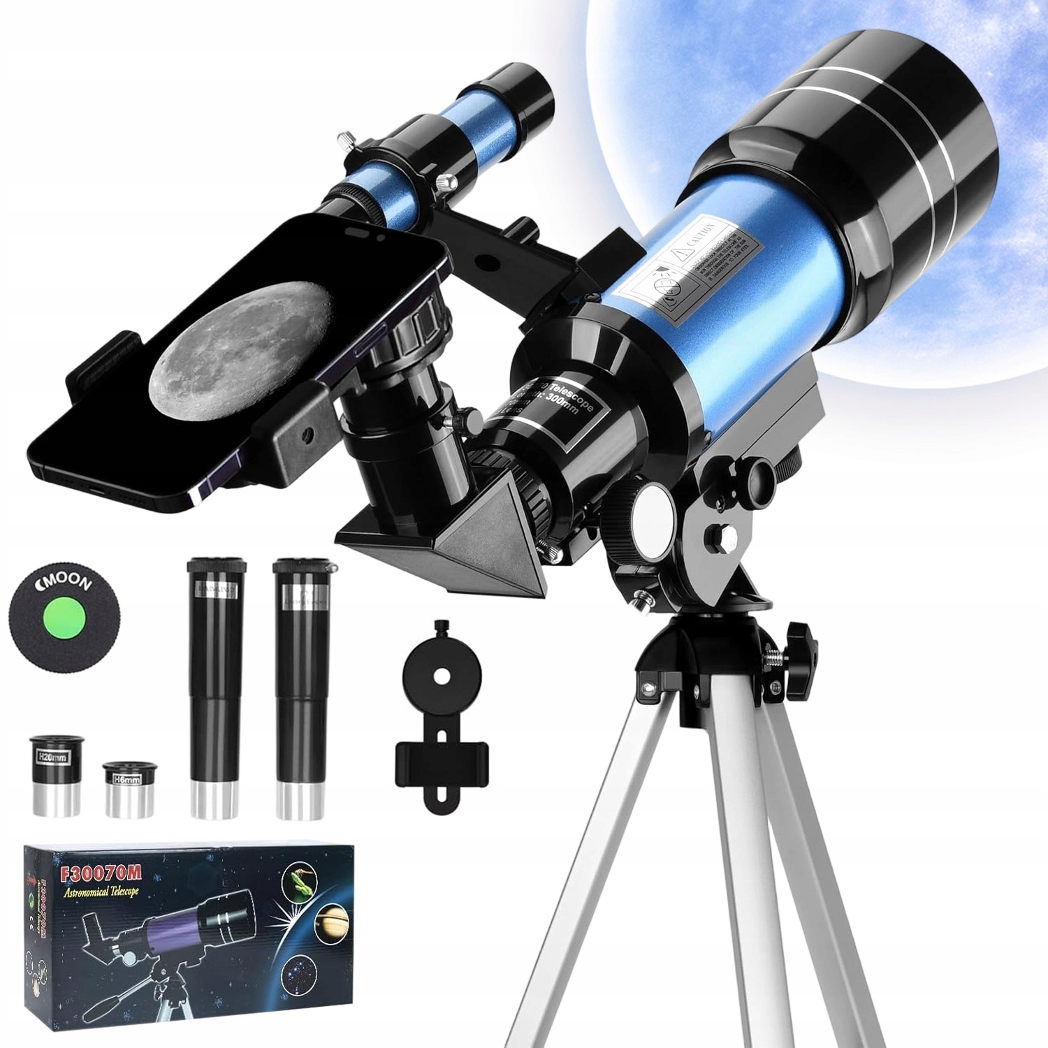 Astronomický Refrakční Teleskop Pro Děti 70 MM S Nastavitelným Stativem