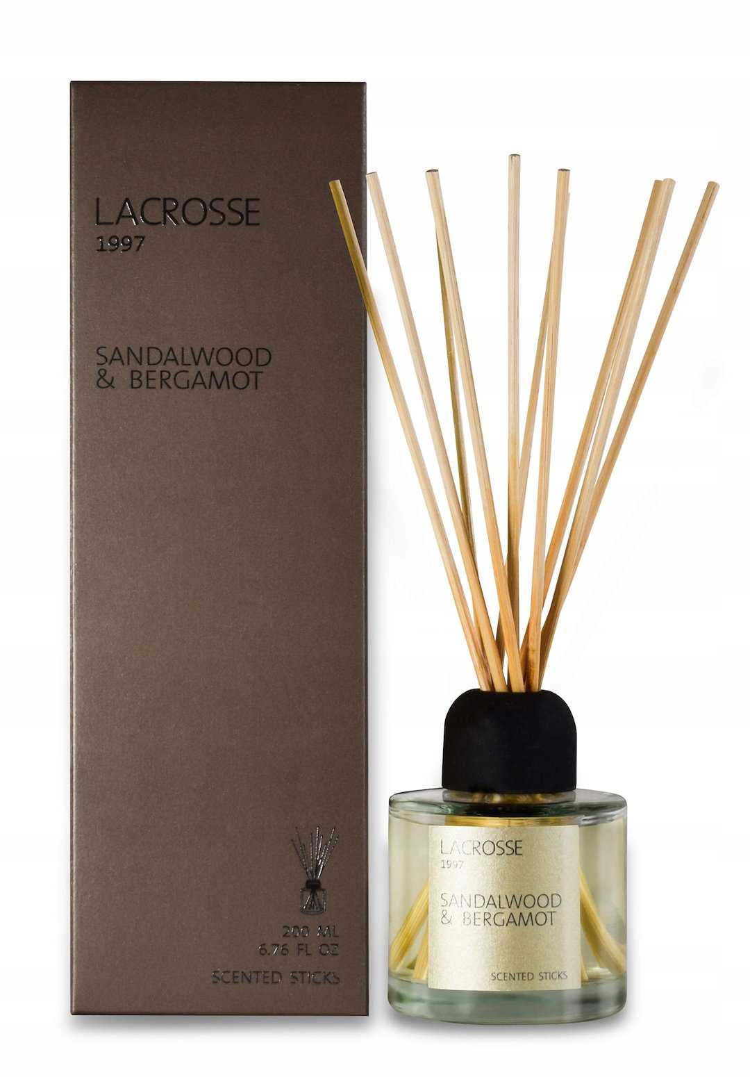 Aroma Difuzér Lacrosse s tyčinkami 200 ml santalové dřevo bergamot