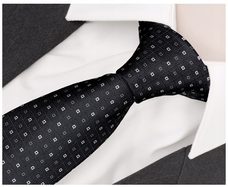 

Modny Krawat Męski Klasyka Czarny Żakardowy rc101