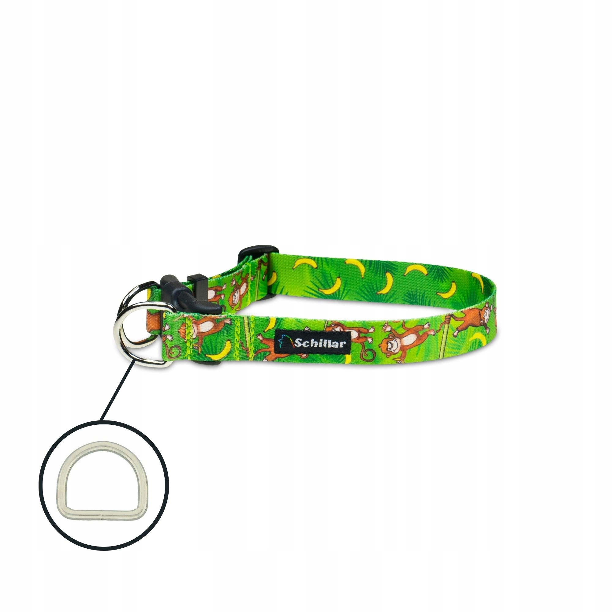 Obojek na sponu double lock pro velkého psa opičky banány L XL 40-60 cm