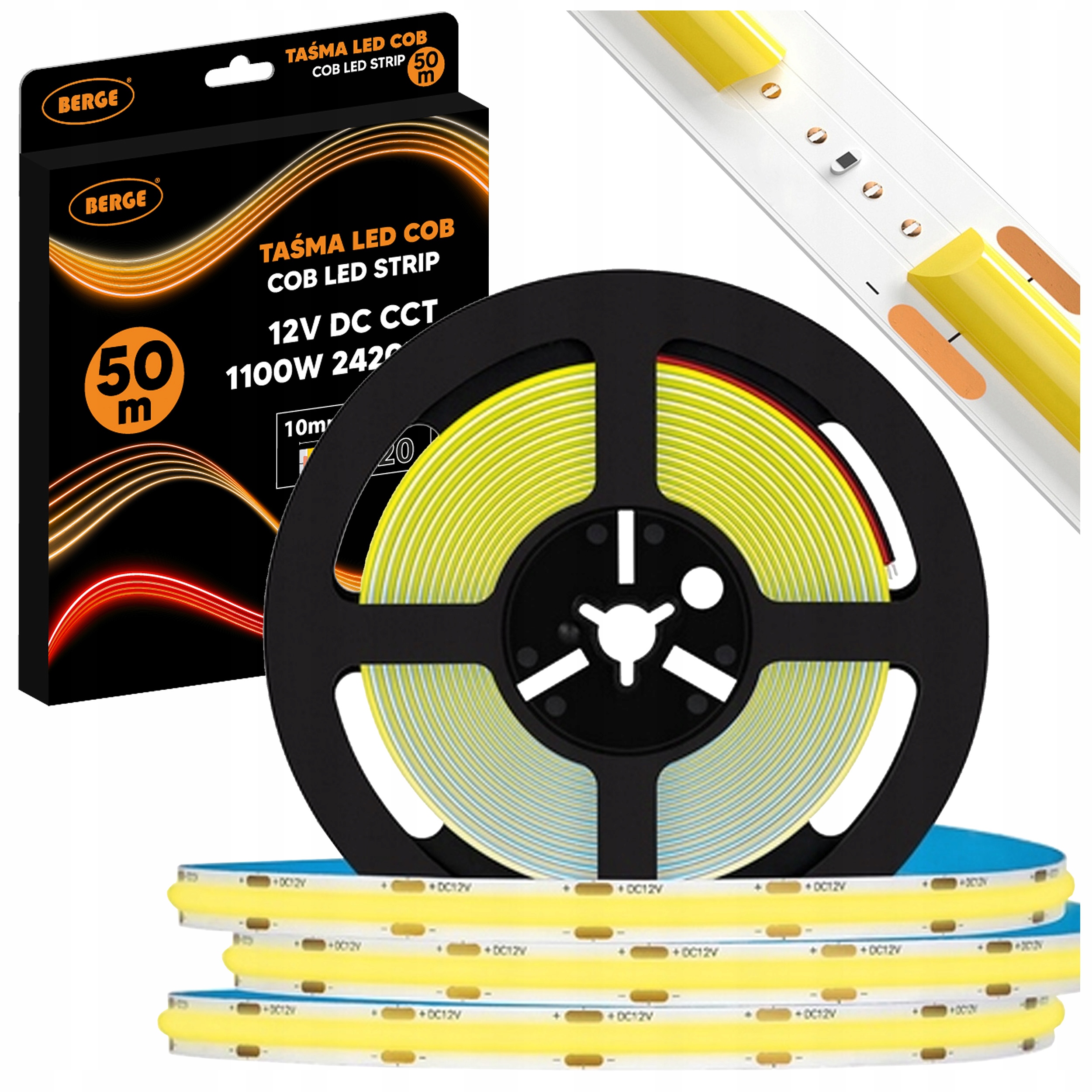 Led pásik Cob Neon 24V 50m Veľká rolka Cct 608D Teplá neutrálna studená 22W/m