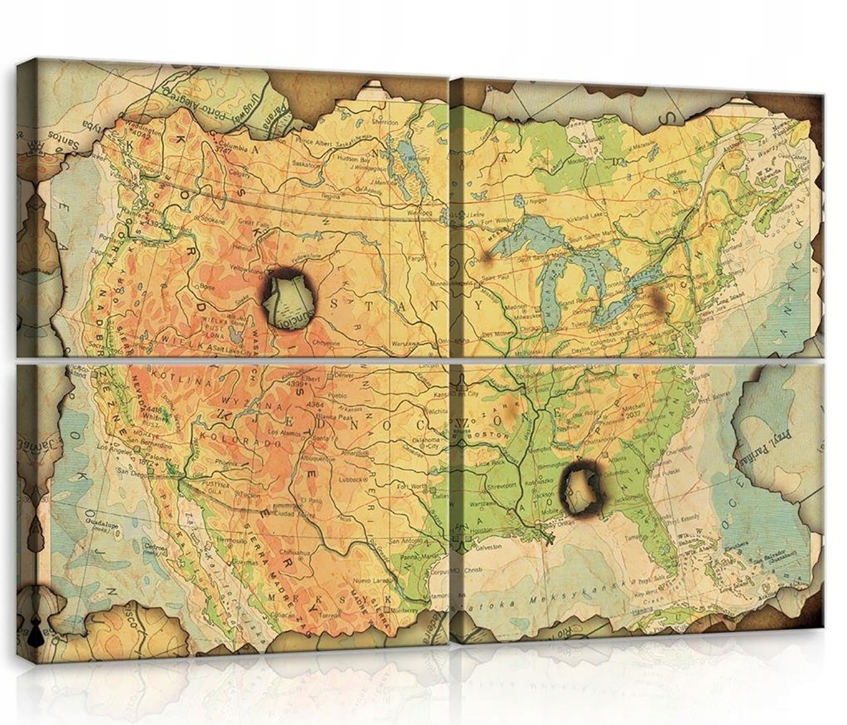 Obraz Na Plátně Canvas 120x80 Mapa Severní Ameriky Geografie Věda Škola