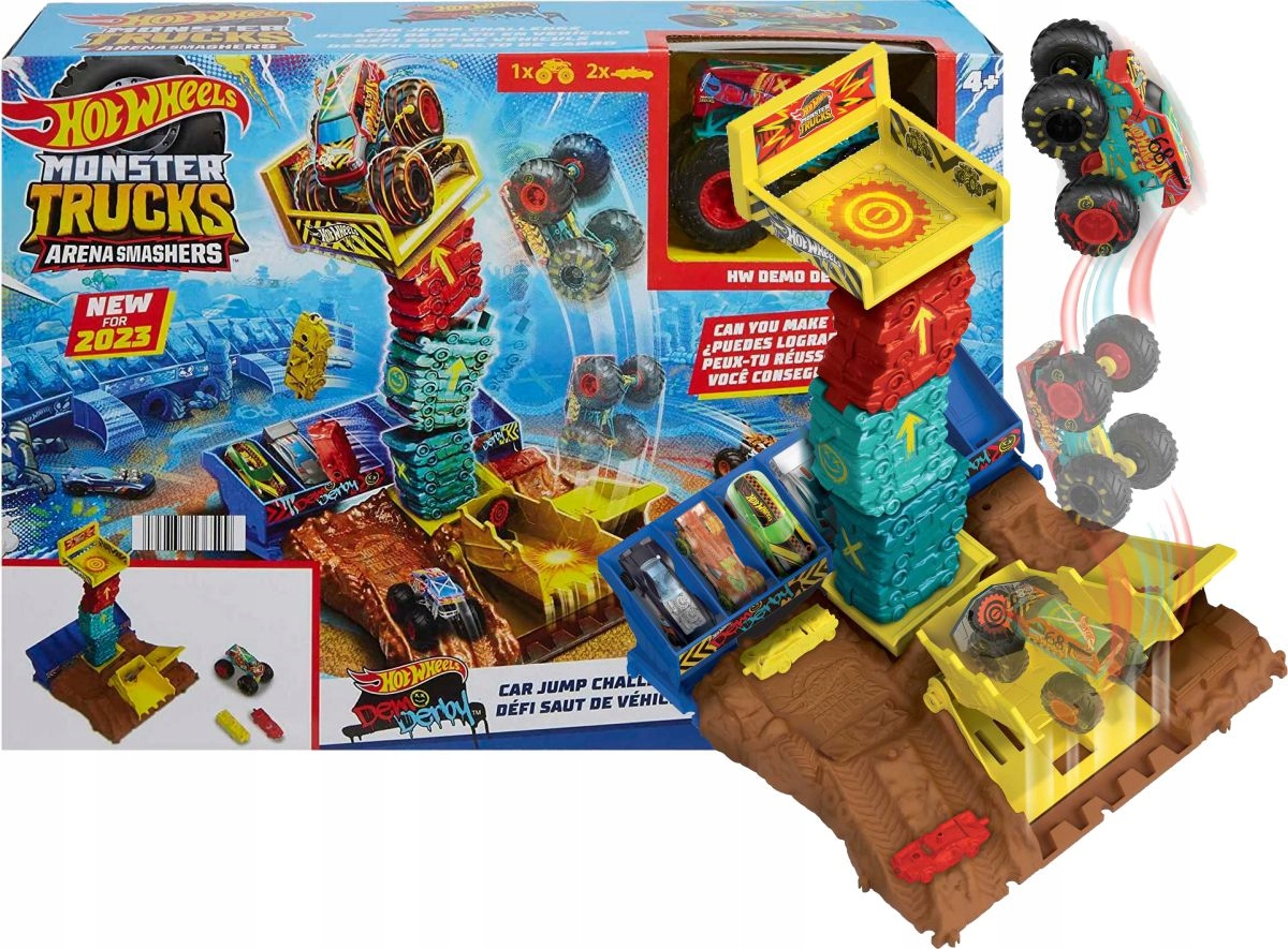 Hot Wheels Monster Trucks Arena Smashers Demo Derby Car Jump