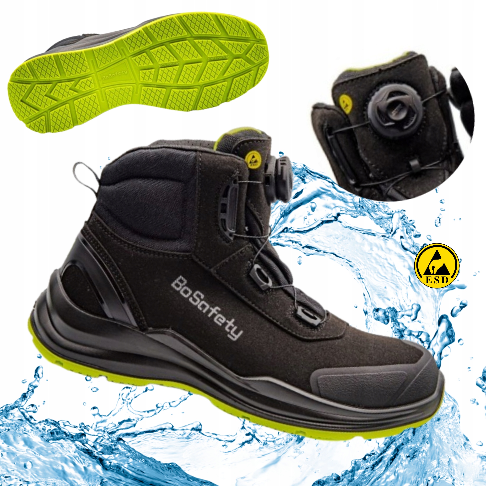 Buty robocze męskie wysokie Bhp S3 Leonidio zapięcie Moz Boa 43