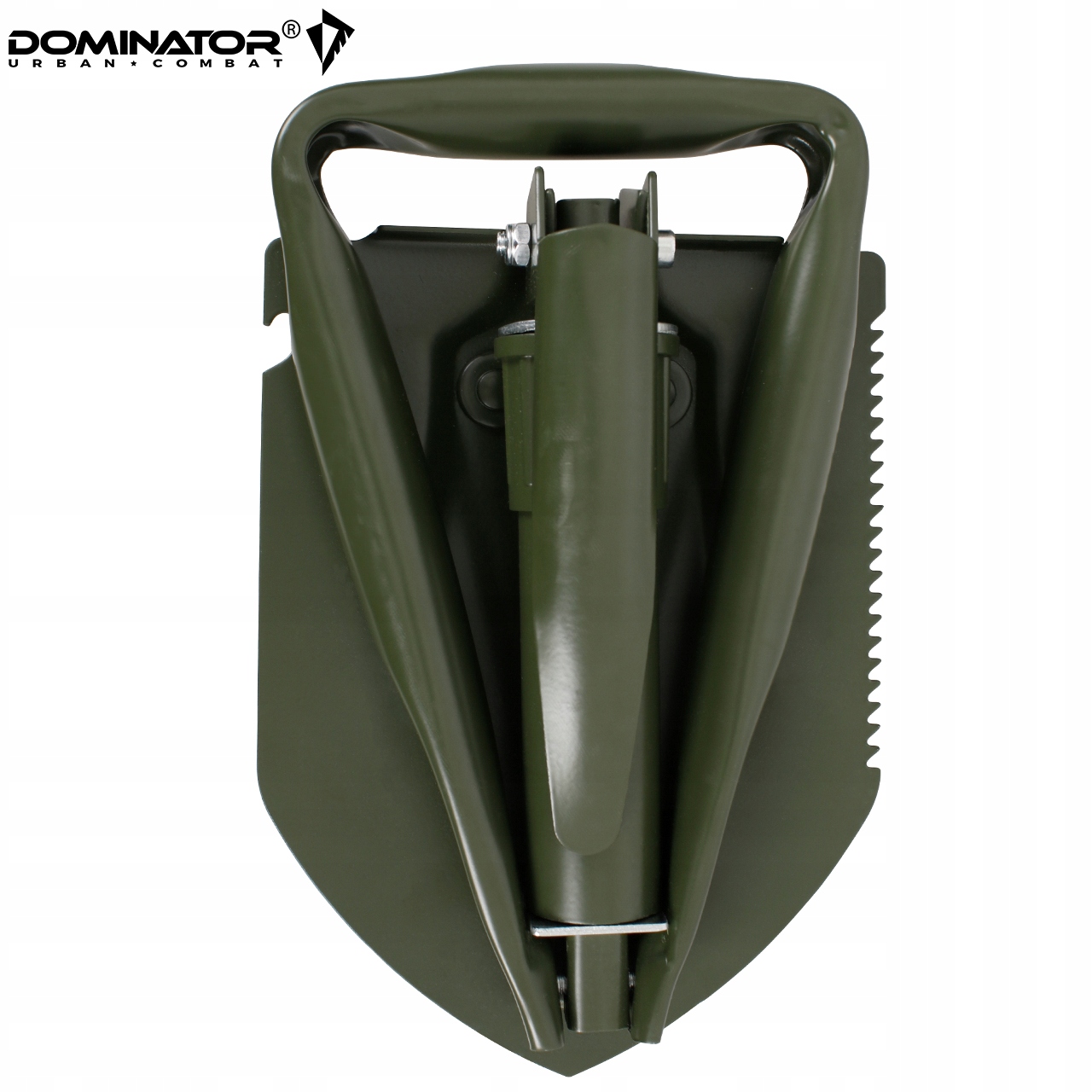 SAPERKA SKŁADANA ŁOPATKA POLOWA WOJSKOWA KILOF DOMINATOR Z POKROWCEM OLIVE Narzędzia kilof klucz do śrub młotek piła