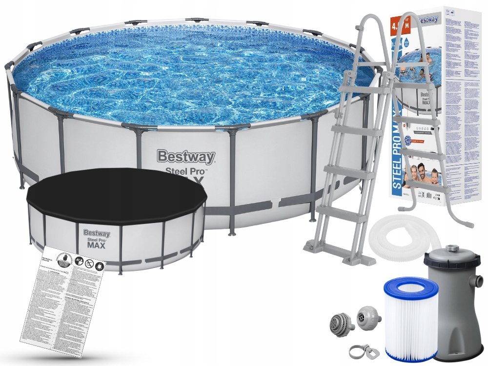 

Basen Ogrodowy Stelażowy 457x122 z pompą Bestway