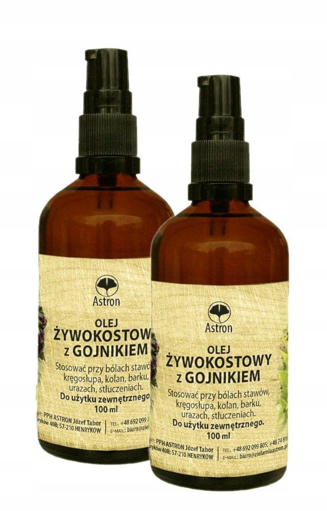 

Zestaw Olej Żywokostowy z Gojnikiem 2x100ml Astron