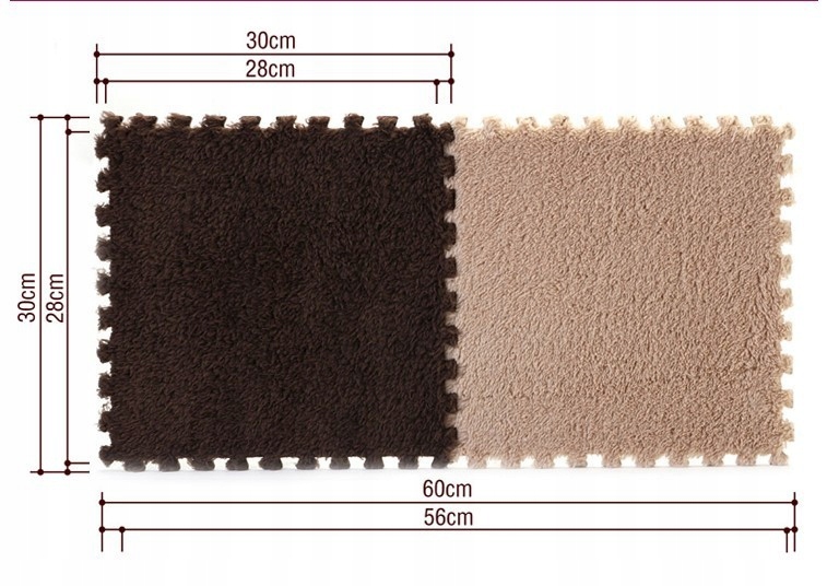 Mata fitness do ćwiczeń składana puzzle brąz Długość 30 cm