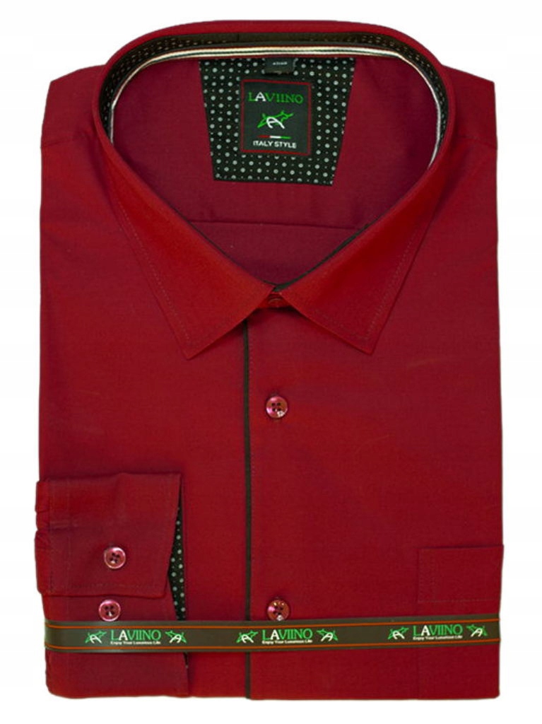

47/48 Duża koszula męska czerwona lamówką 3XL/4XL