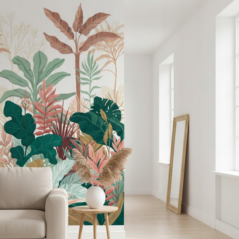 Farebná Tropická Vinylová Fototapeta Džungľa 159 cm X 270 cm