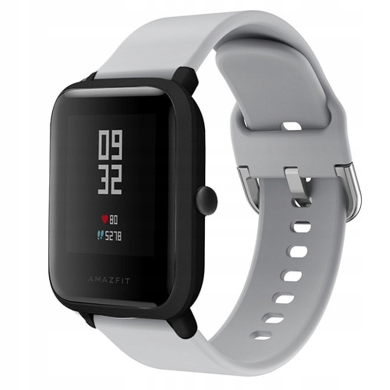 

Pasek Silikonowy Do Xiaomi Amazfit Bip Jasny Szary
