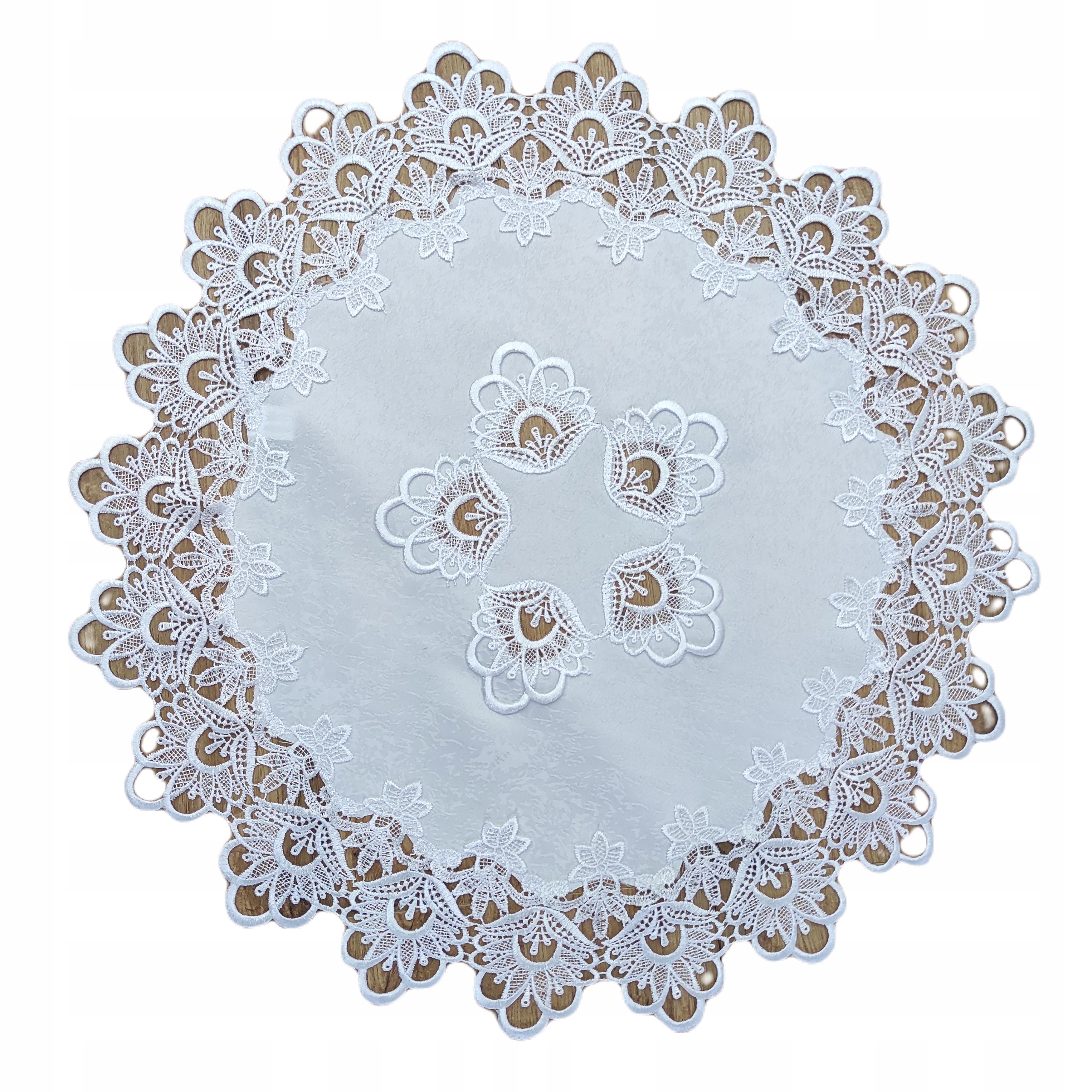 

Serwetka Z Gipiury okrągła śr 60 cm Biała