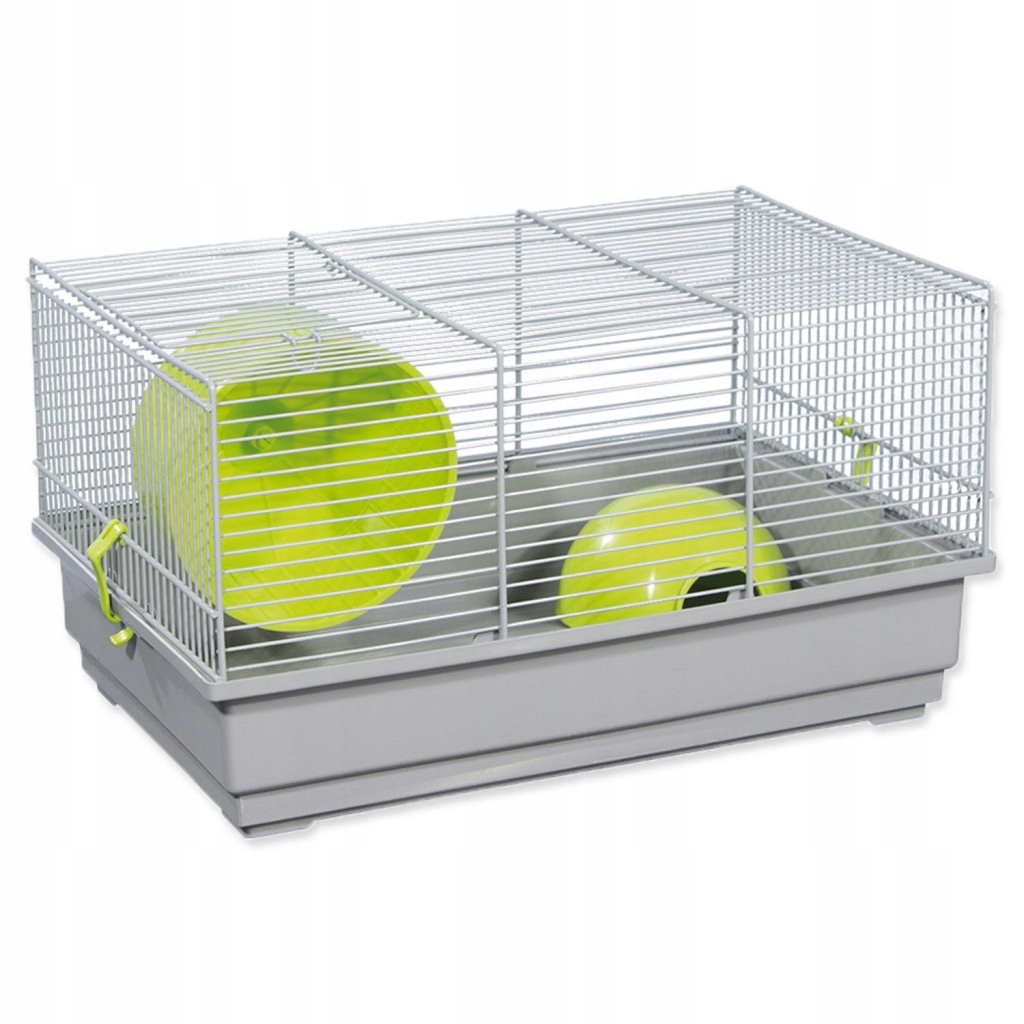 Klec Small Animals Richard šedá, výbava zelená 39x25,5x22cm